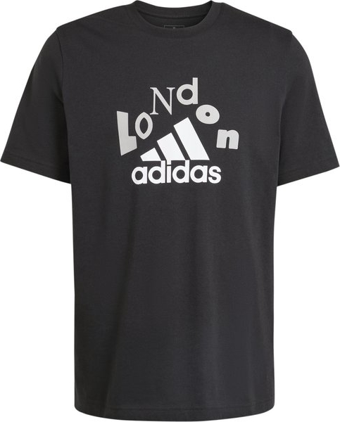 Czarny t-shirt Adidas w młodzieżowym stylu z bawełny