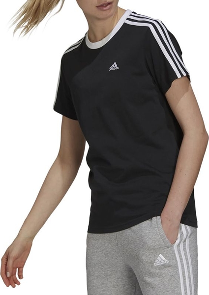 Czarny t-shirt Adidas w sportowym stylu z bawełny