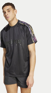 Czarny t-shirt Adidas w sportowym stylu z krótkim rękawem