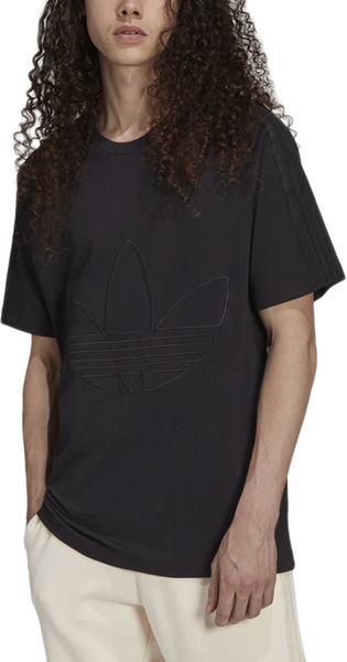 Czarny t-shirt Adidas z bawełny z krótkim rękawem w stylu klasycznym