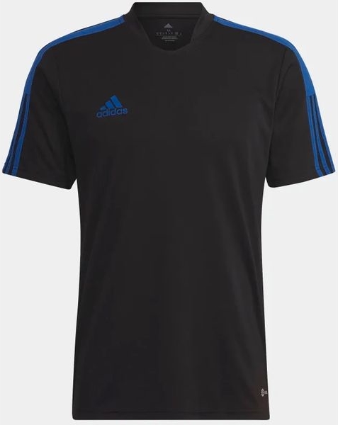 Czarny t-shirt Adidas z dżerseju z krótkim rękawem