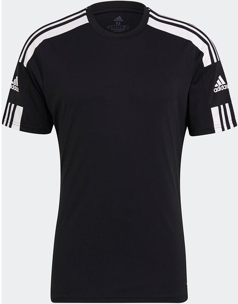 Czarny t-shirt Adidas z dżerseju z krótkim rękawem w sportowym stylu