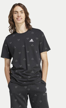 Czarny t-shirt Adidas z krótkim rękawem w sportowym stylu