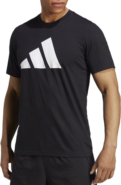 Czarny t-shirt Adidas z krótkim rękawem z bawełny