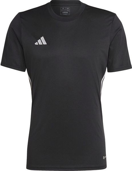 Czarny t-shirt Adidas z krótkim rękawem z dżerseju