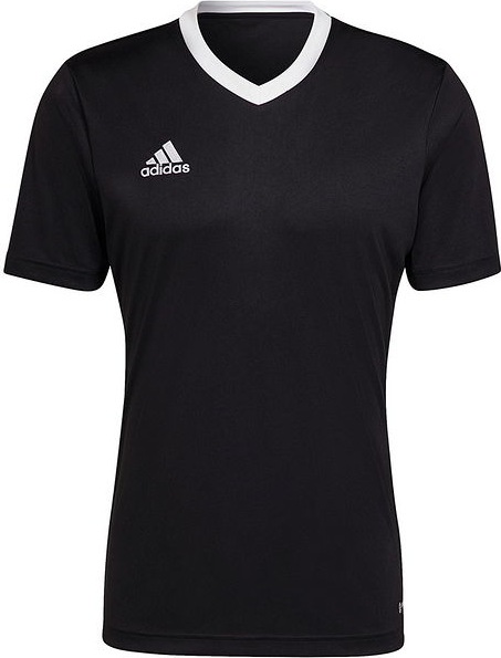 Czarny t-shirt Adidas z krótkim rękawem z dżerseju