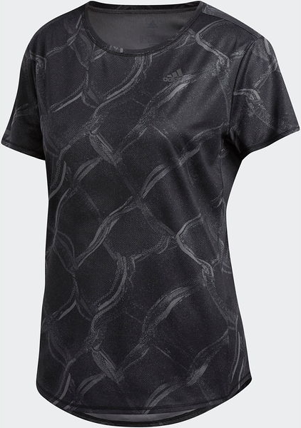 Czarny t-shirt Adidas z krótkim rękawem z nadrukiem w sportowym stylu
