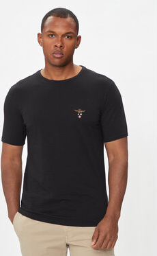 Czarny t-shirt Aeronautica Militare w stylu casual