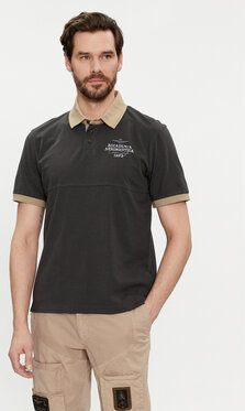 Czarny t-shirt Aeronautica Militare z krótkim rękawem
