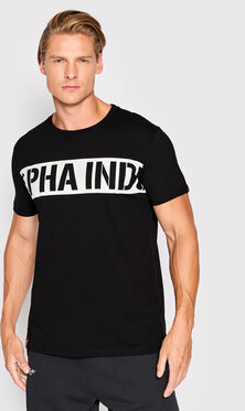 Czarny t-shirt Alpha Industries w młodzieżowym stylu