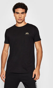 Czarny t-shirt Alpha Industries w stylu casual