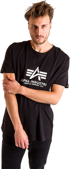 Czarny t-shirt Alpha Industries z bawełny