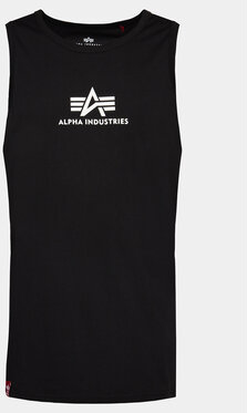 Czarny t-shirt Alpha Industries z krótkim rękawem w młodzieżowym stylu
