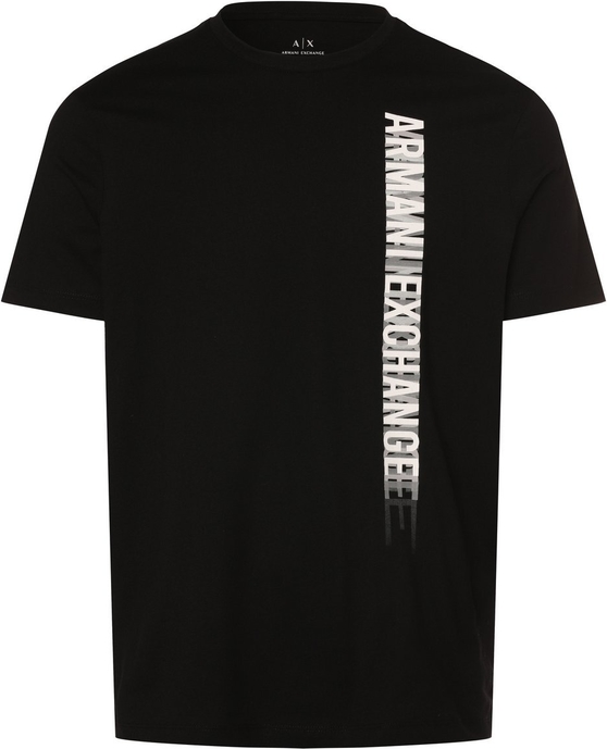 Czarny t-shirt Armani Exchange w młodzieżowym stylu z bawełny z nadrukiem