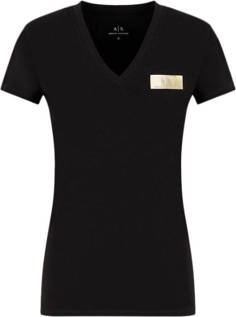 Czarny t-shirt Armani Exchange w stylu casual z krótkim rękawem z bawełny