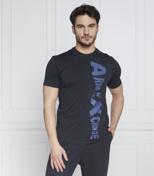 Czarny t-shirt Armani Exchange z bawełny w młodzieżowym stylu