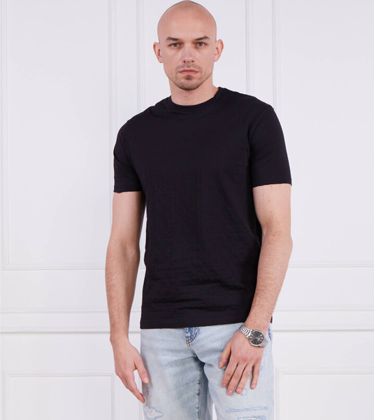Czarny t-shirt Armani Exchange z bawełny z krótkim rękawem
