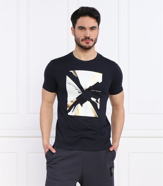 Czarny t-shirt Armani Exchange z krótkim rękawem