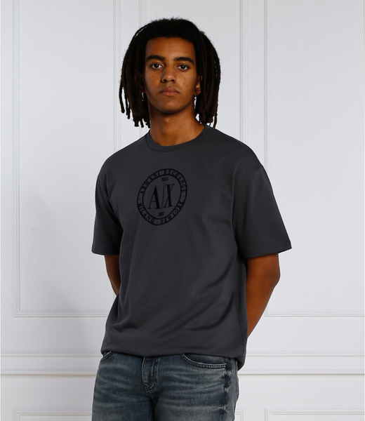 Czarny t-shirt Armani Exchange z krótkim rękawem w młodzieżowym stylu