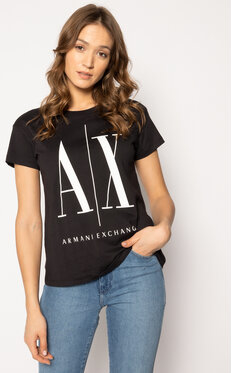 Czarny t-shirt Armani Jeans z krótkim rękawem