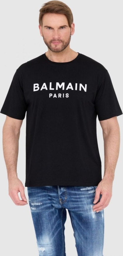 Czarny t-shirt Balmain w młodzieżowym stylu z krótkim rękawem
