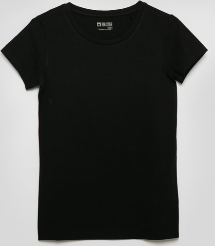 Czarny t-shirt Big Star z okrągłym dekoltem w stylu casual