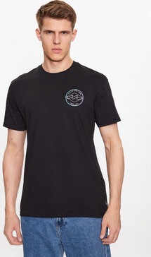 Czarny t-shirt Billabong z krótkim rękawem w stylu casual