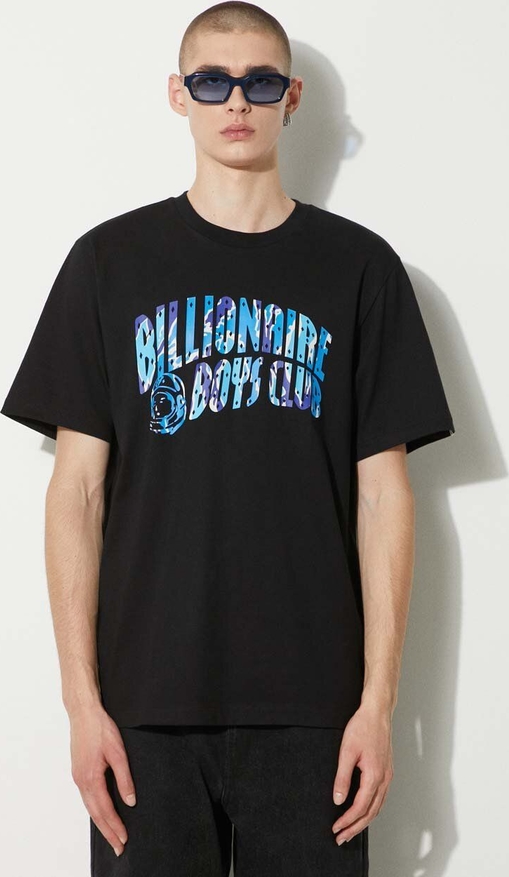 Czarny t-shirt Billionaire Boys Club w młodzieżowym stylu z bawełny z nadrukiem