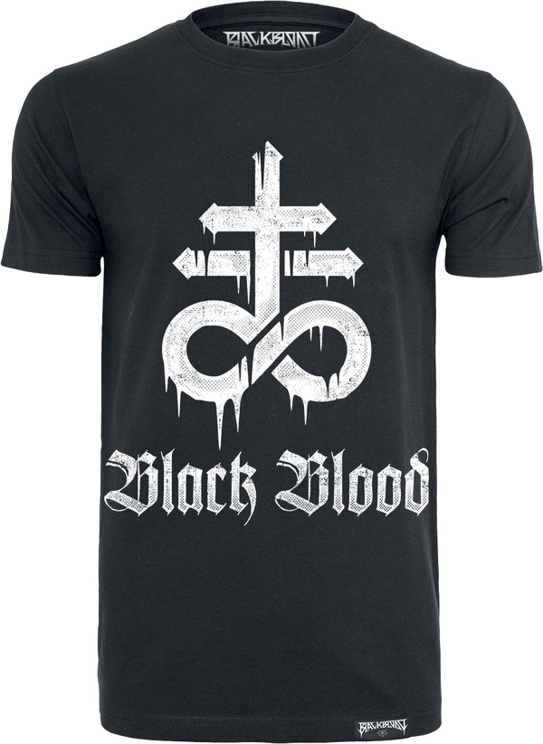 Czarny t-shirt Black Blood w młodzieżowym stylu z bawełny