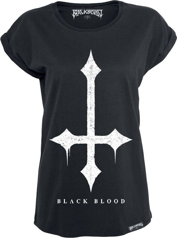 Czarny t-shirt Black Blood z bawełny z krótkim rękawem