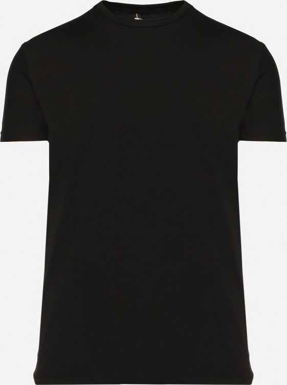 Czarny t-shirt born2be z krótkim rękawem w stylu casual z bawełny