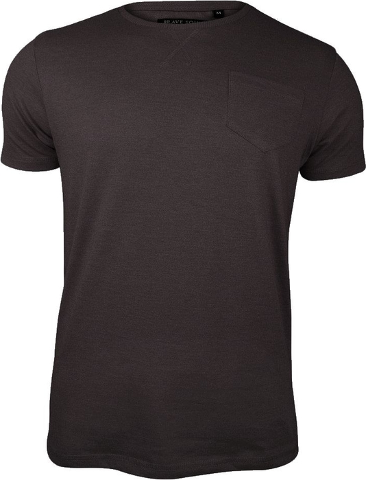 Czarny t-shirt Brave Soul w stylu casual z krótkim rękawem z bawełny