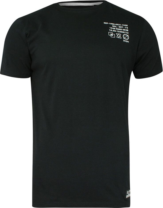 Czarny t-shirt Brave Soul z nadrukiem z krótkim rękawem