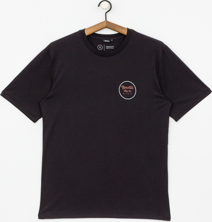 Czarny t-shirt Brixton z krótkim rękawem z bawełny