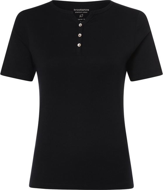 Czarny t-shirt brookshire z krótkim rękawem z bawełny w stylu casual