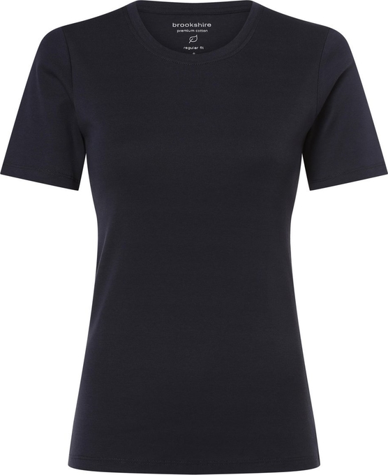 Czarny t-shirt brookshire z krótkim rękawem z dżerseju z okrągłym dekoltem