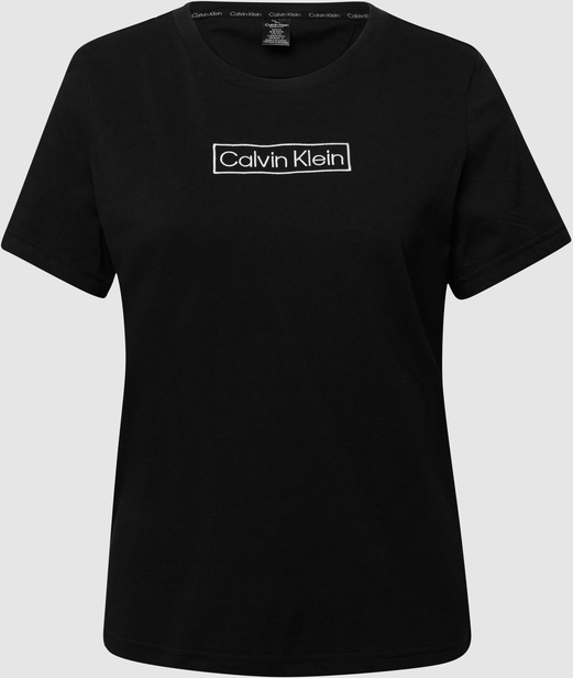 Czarny t-shirt Calvin Klein Underwear z okrągłym dekoltem z bawełny z krótkim rękawem