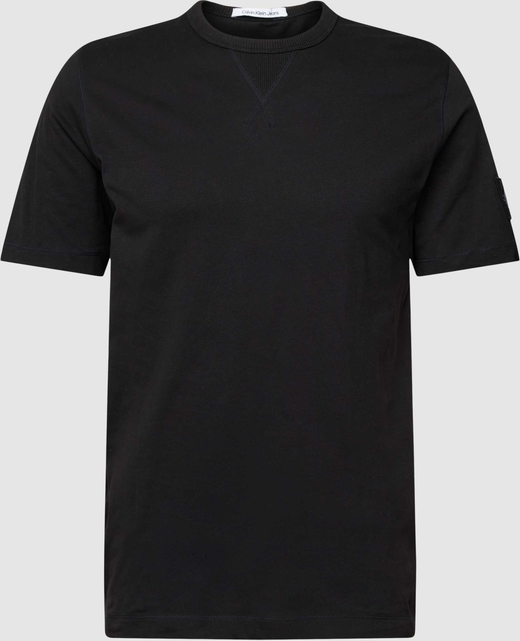 Czarny t-shirt Calvin Klein z bawełny w stylu casual z krótkim rękawem