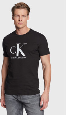 Czarny t-shirt Calvin Klein z krótkim rękawem w młodzieżowym stylu