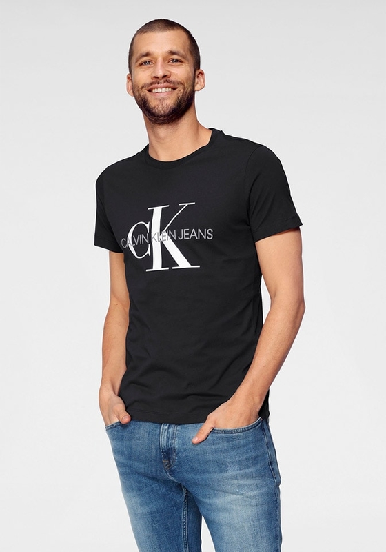 Czarny t-shirt Calvin Klein z krótkim rękawem w młodzieżowym stylu z bawełny