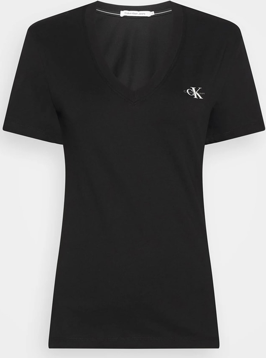Czarny t-shirt Calvin Klein z krótkim rękawem w stylu casual