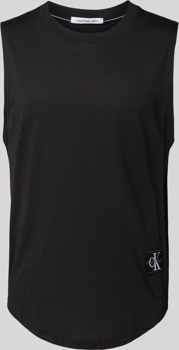 Czarny t-shirt Calvin Klein z krótkim rękawem w stylu casual z bawełny