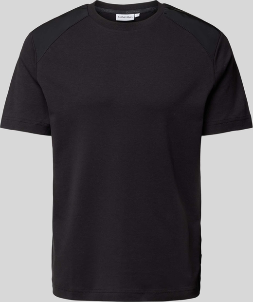 Czarny t-shirt Calvin Klein z krótkim rękawem z bawełny