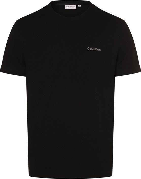 Czarny t-shirt Calvin Klein z krótkim rękawem z bawełny w stylu casual