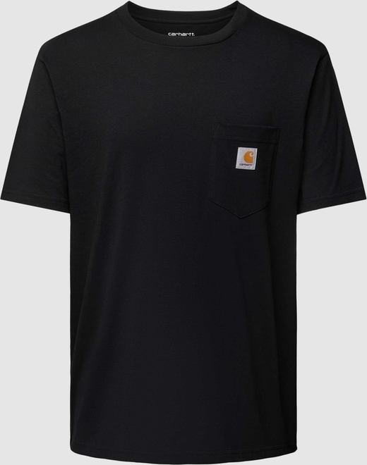 Czarny t-shirt Carhartt WIP w stylu casual z krótkim rękawem