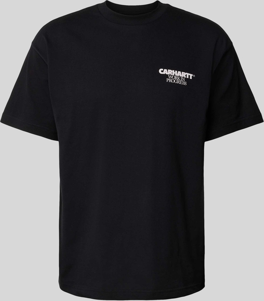 Czarny t-shirt Carhartt WIP z nadrukiem z krótkim rękawem