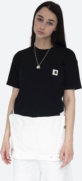 Czarny t-shirt Carhartt WIP z okrągłym dekoltem z bawełny