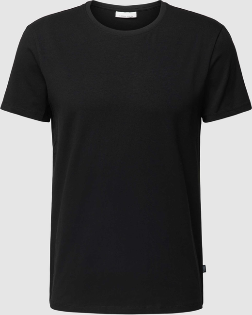 Czarny t-shirt Casual Friday w stylu casual z krótkim rękawem