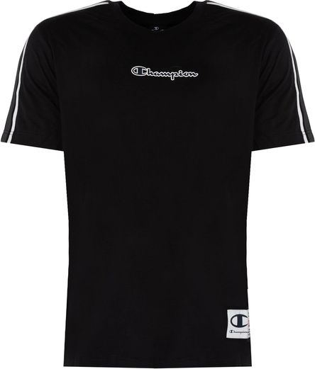 Czarny t-shirt Champion w stylu klasycznym z krótkim rękawem