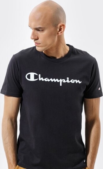 Czarny t-shirt Champion z krótkim rękawem